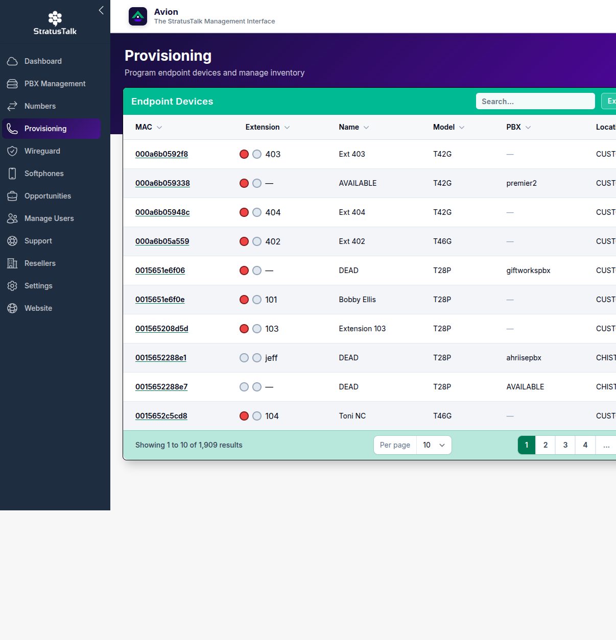 Avion Provisioning — central IP phone provisioning